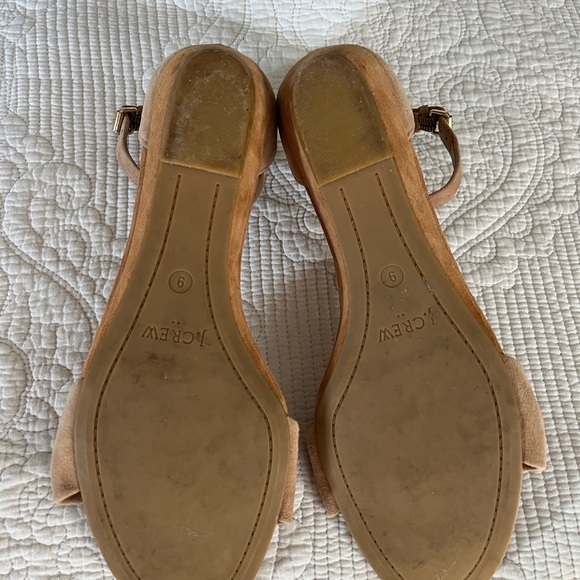 J.Crew Leather Suede Low Wedge Sandel, Size 9 - Picture 5 of 5